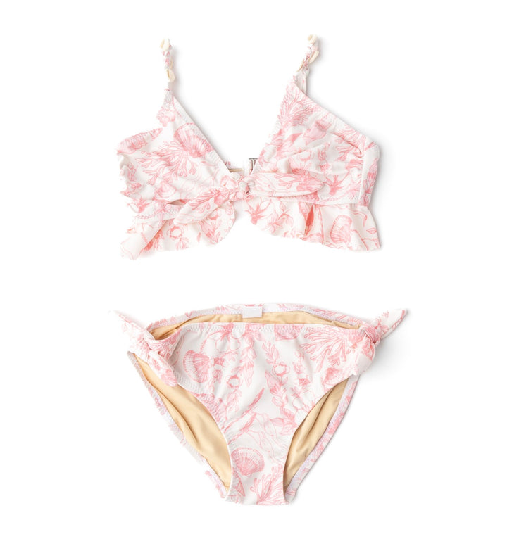 Seaside Toile Ruffle Two-Piece Swim