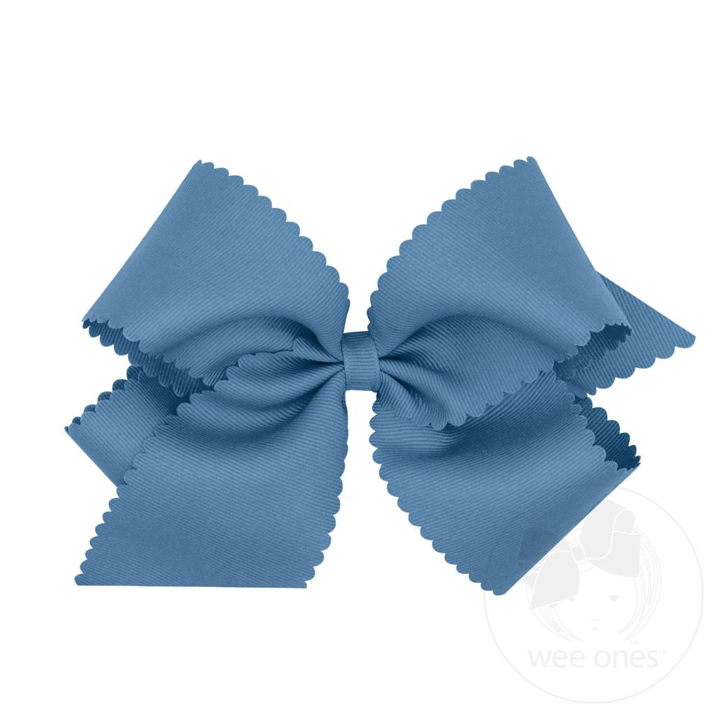 King Grosgrain Hair Bow Scalloped Edge | SMB