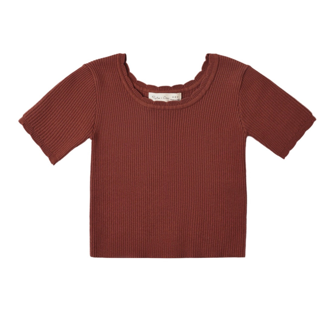 Scallop Tee | Brick