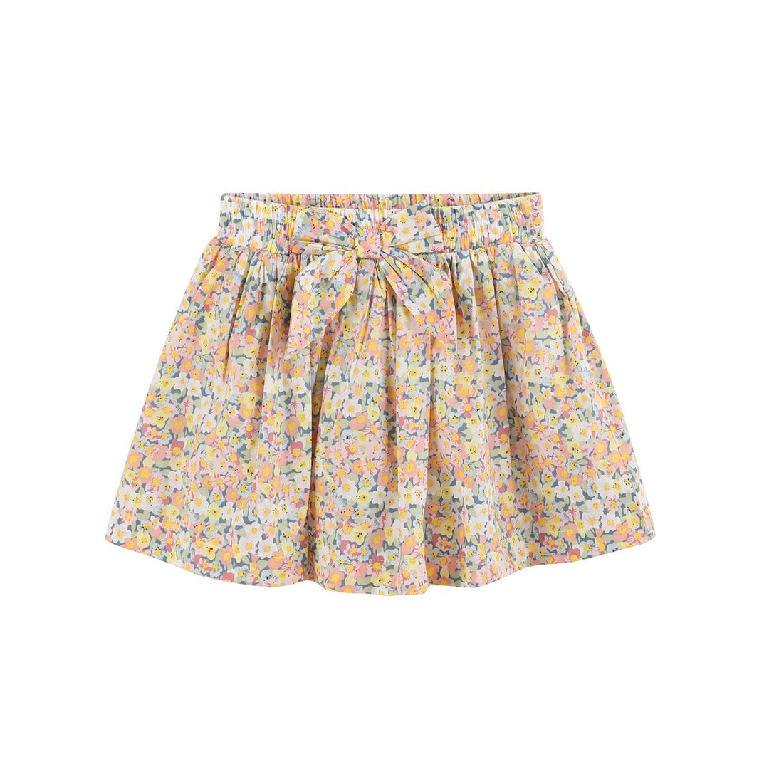 Peach Floral Print Skort Set