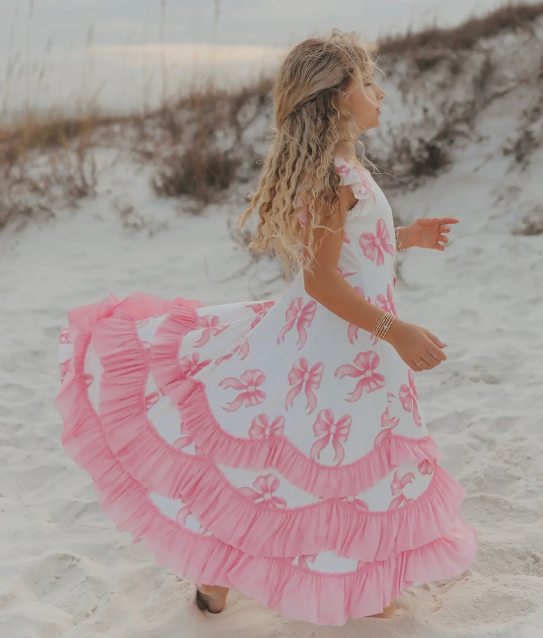 Bella Bow Ruffles Twirl Dress