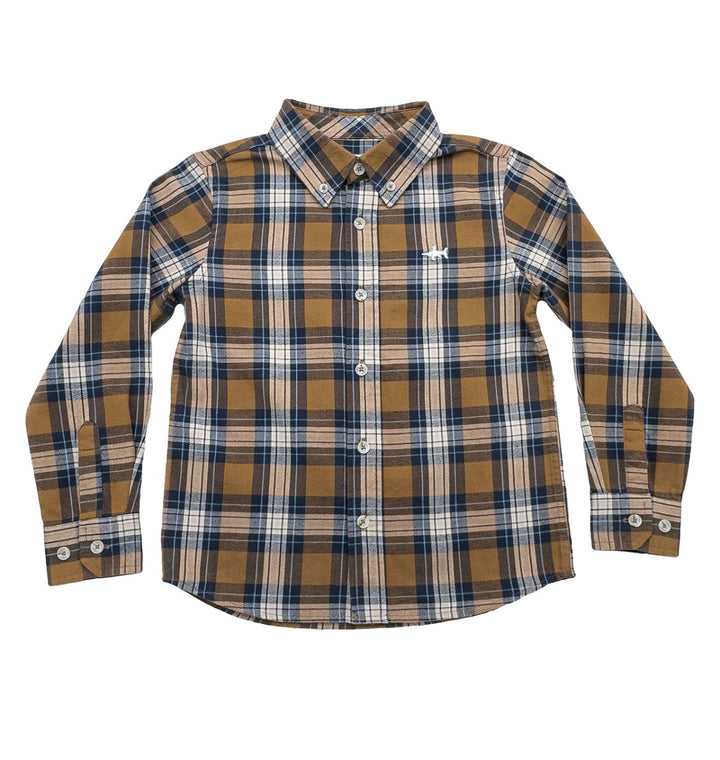 Boys Folly Island Flannel | Camel Plaid