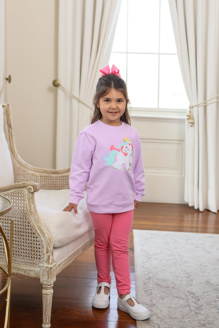 Trotter Street Girls French Terry Pullover - Unicorn: 4