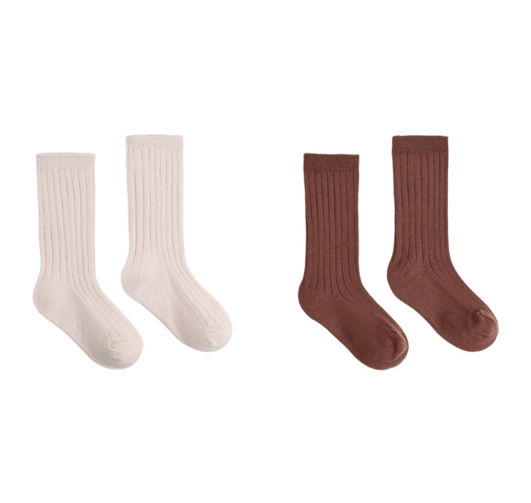 Ribbed Socks 2-pack l | Petal/Mulberry