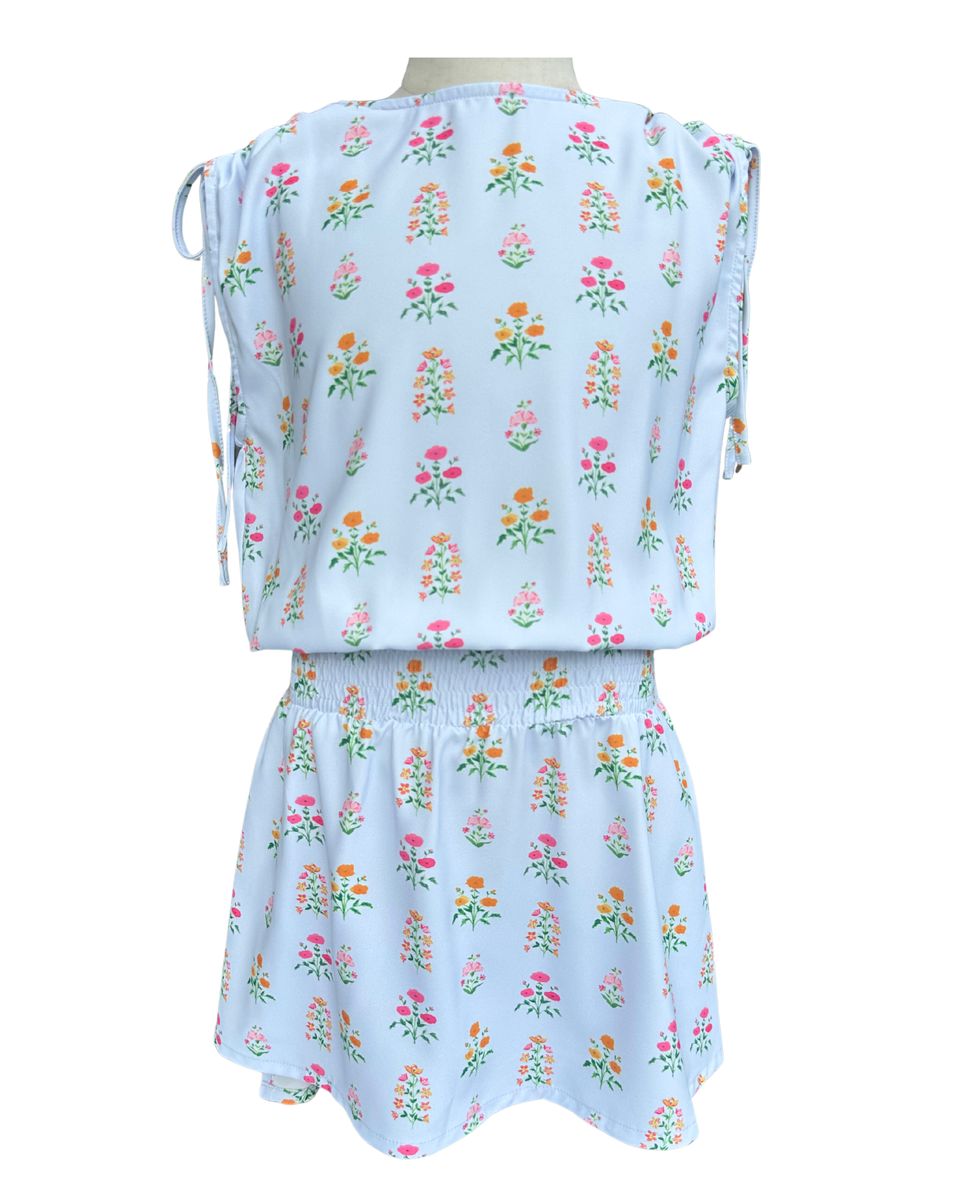 Helen Dress Blue Floral Block Print