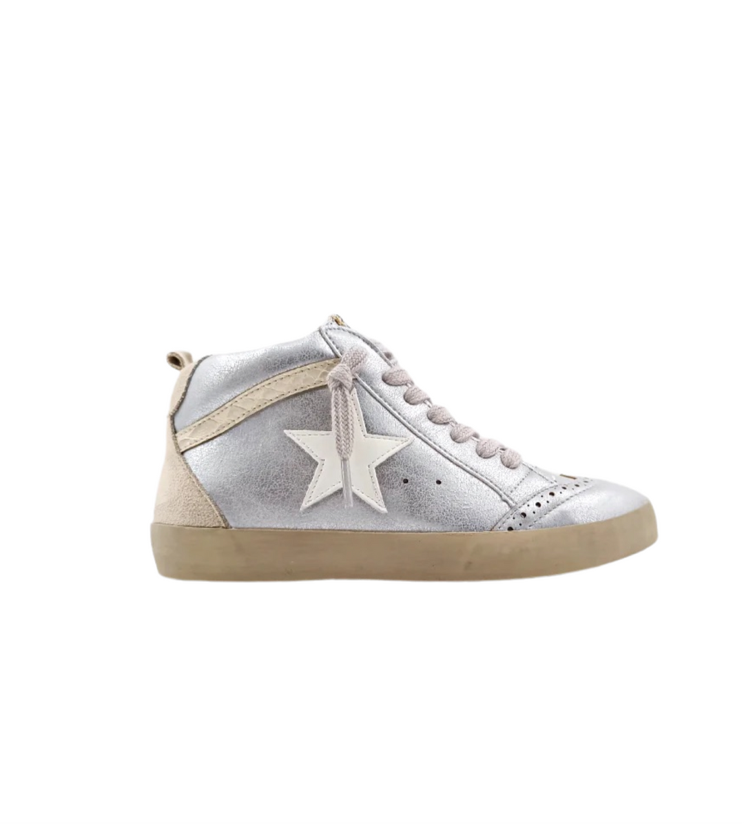 Paulina Kids White Silver Sneakers