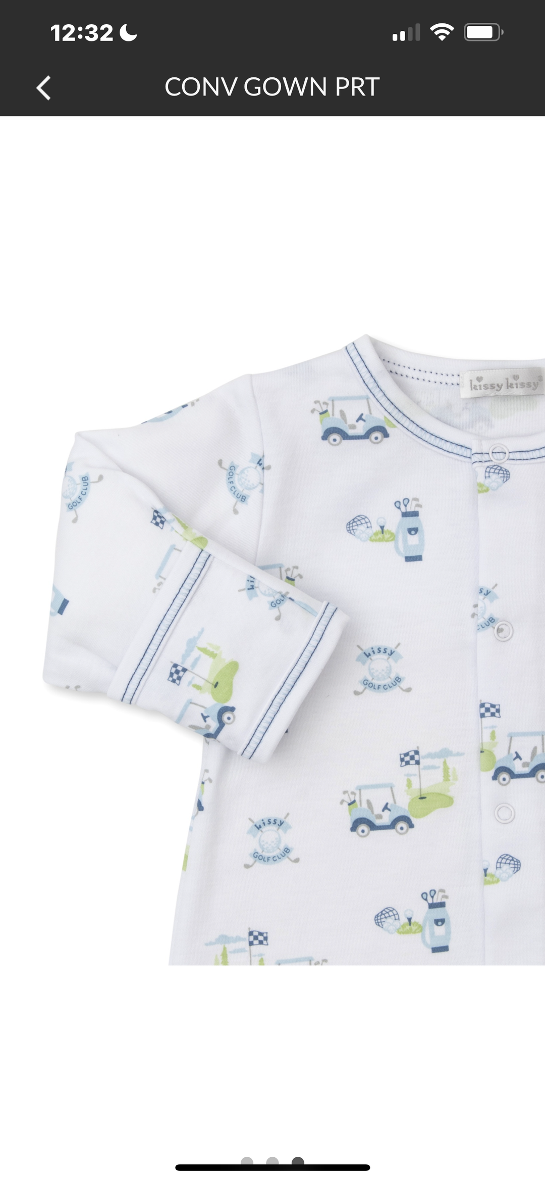 Kissy Golf Club Infant Converter Gown - Blue