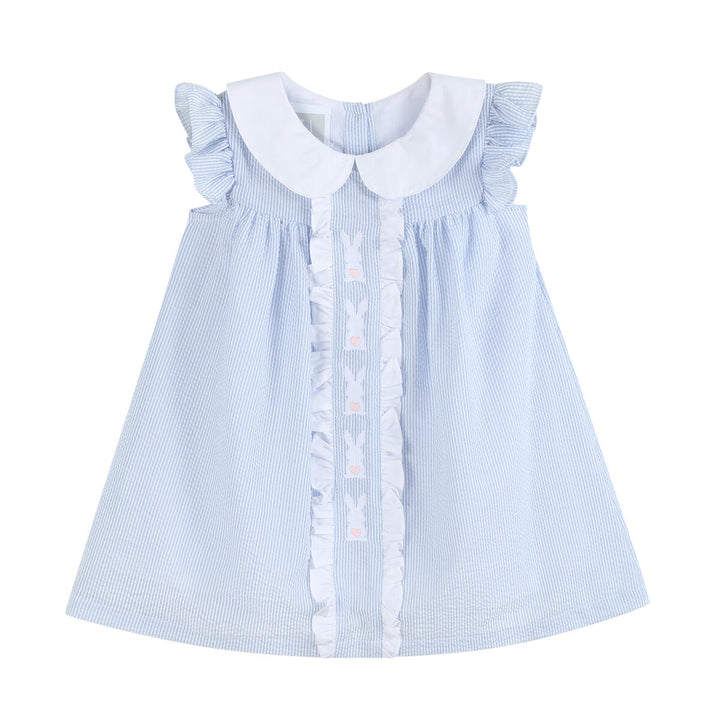 Light Blue Easter Bunny Yoke Dress