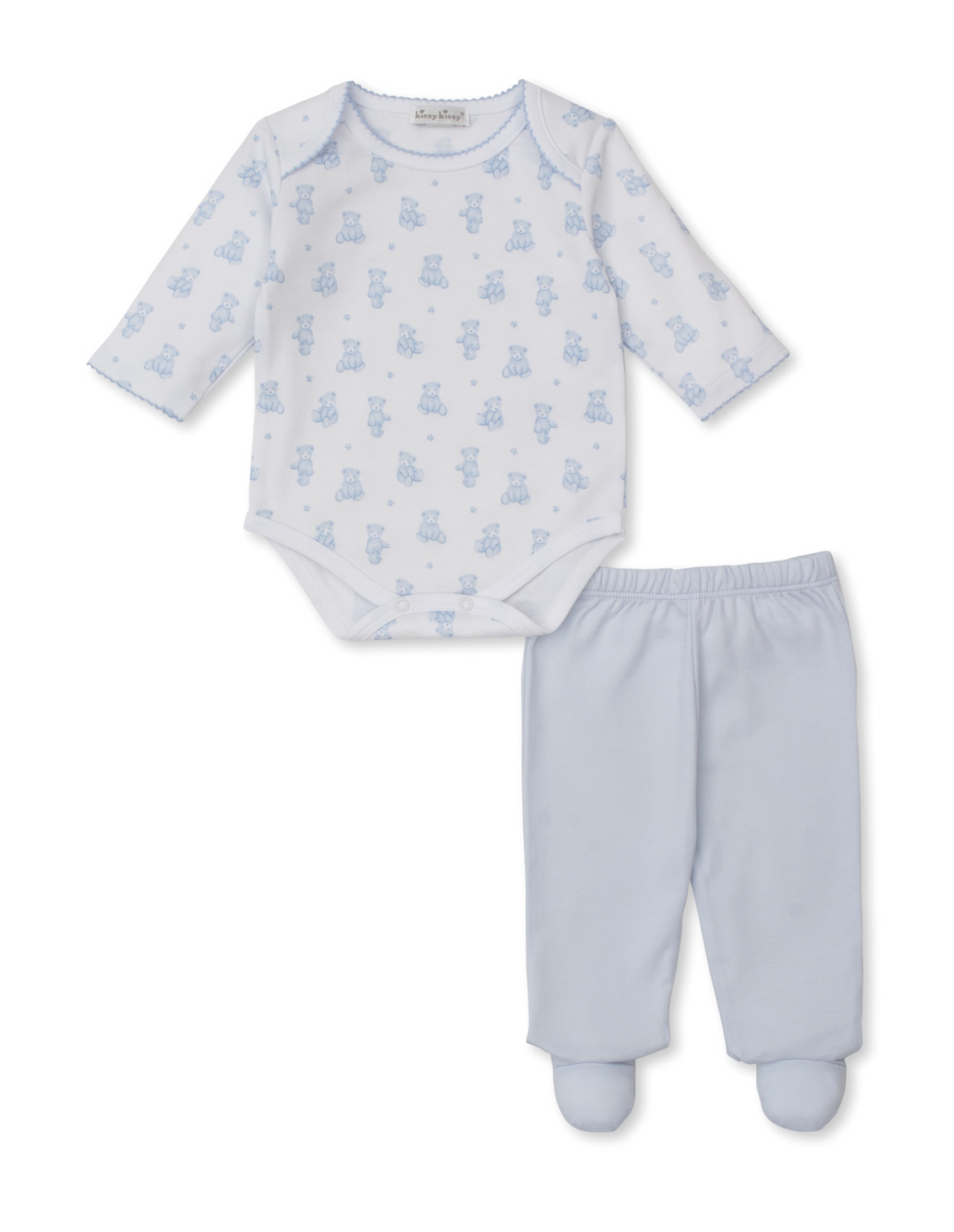 Teddy Bear Time Blue Footed Pant Set