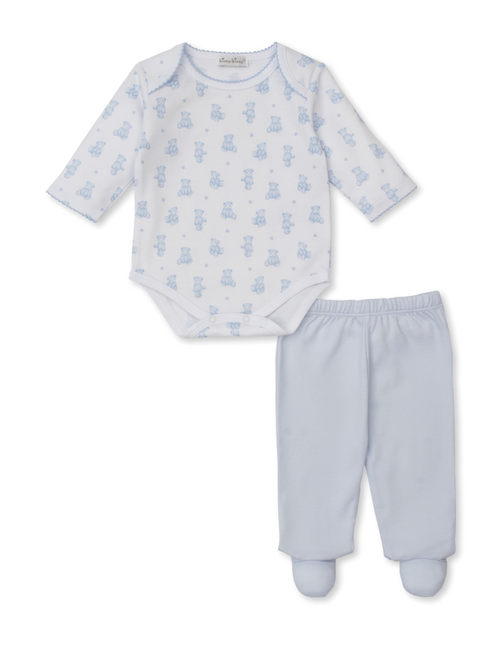 Teddy Bear Time Blue Footed Pant Set