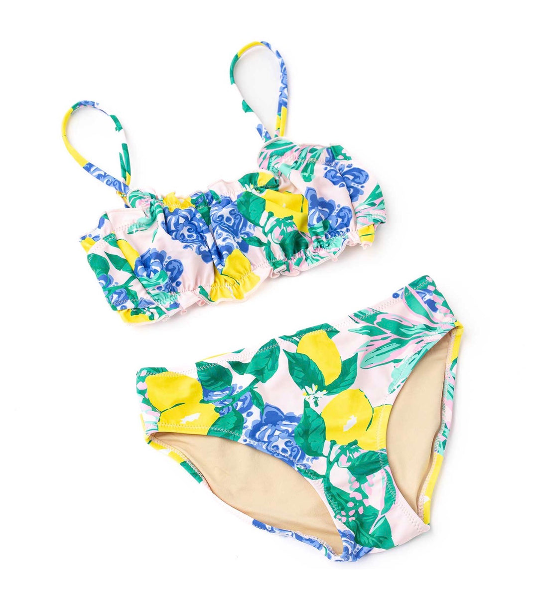 Santorini Citrus Smocked Two-Piece Swim
