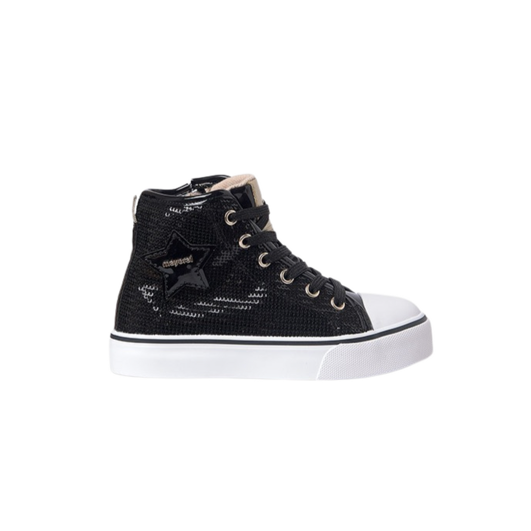 Black Platform Sequin High Tops