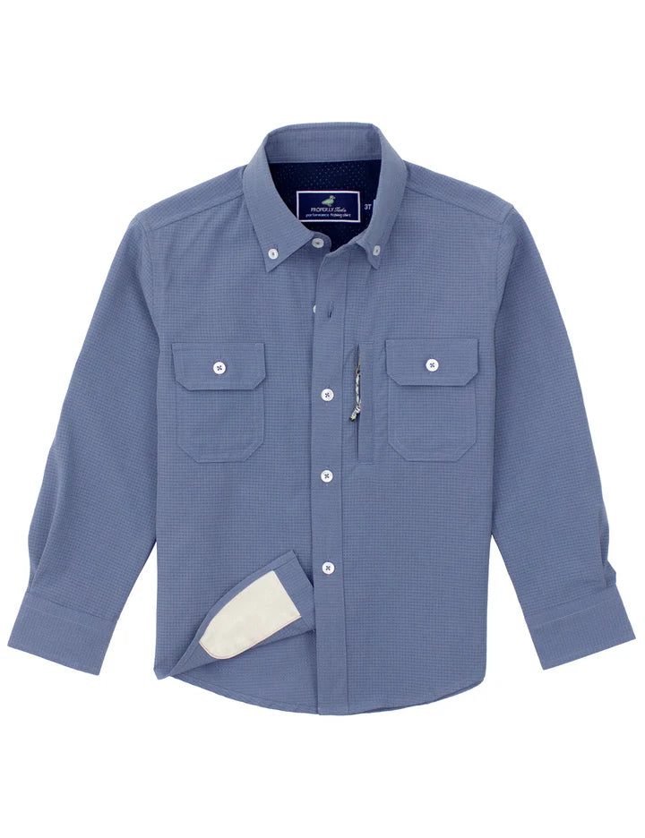 Boys Reeltech Fishing Shirt | Dusk Blue