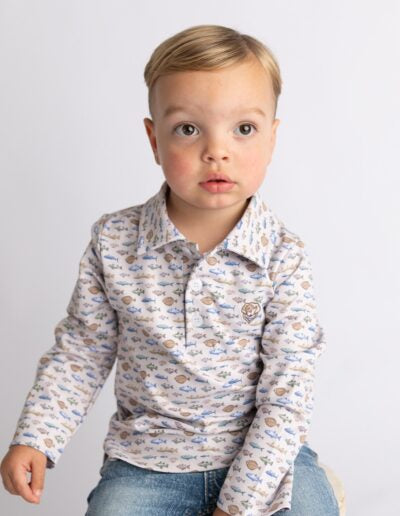 Damian L/S Polo Shirt | Fish
