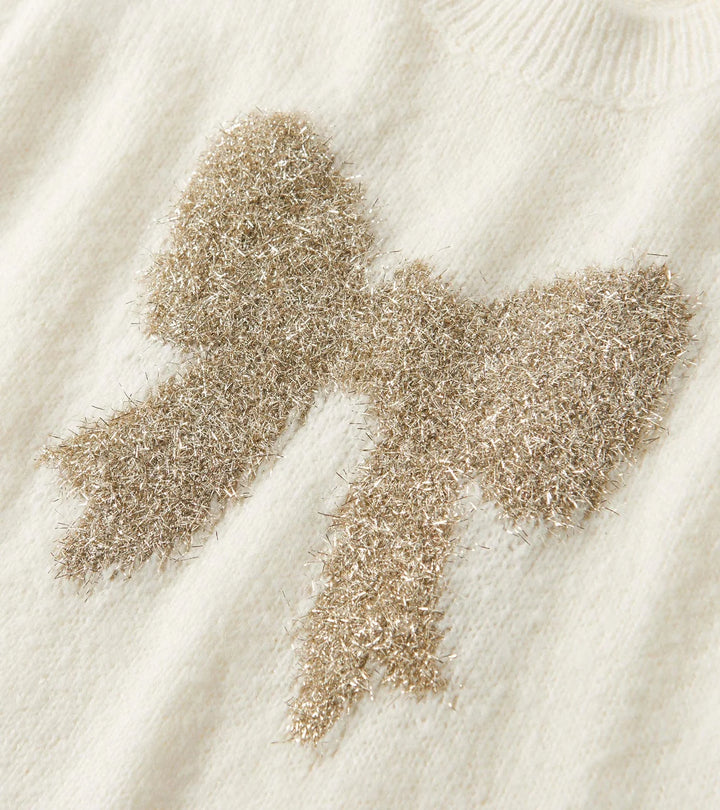 Girls Gold Bow Everywhere Sweater Vest | Cami Lace