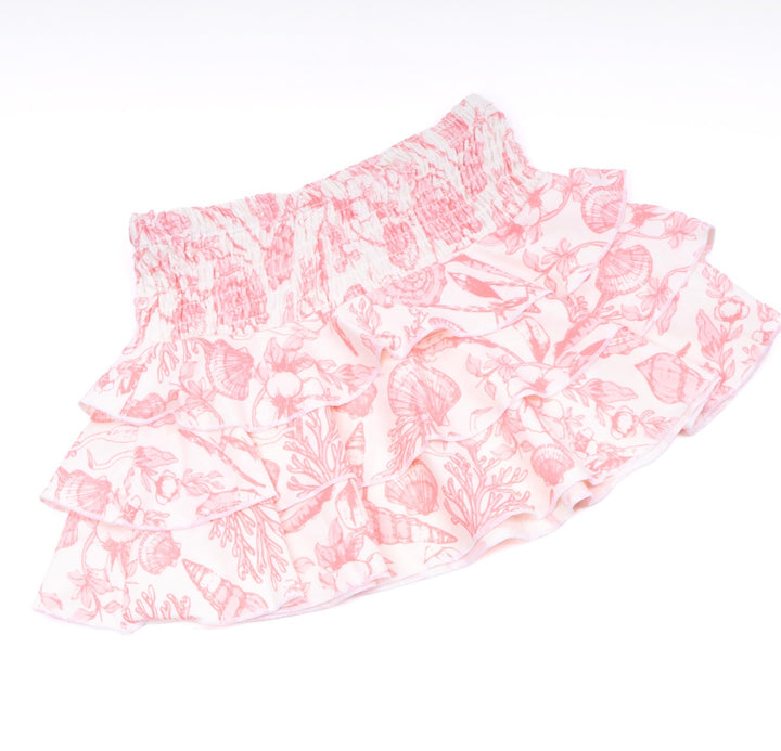 Smocked Seaside Toile Swim Skirt