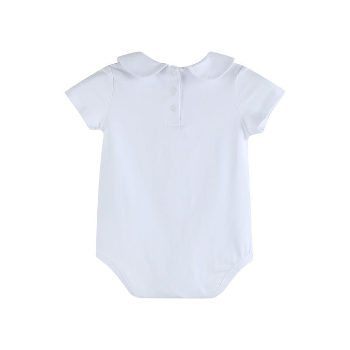 White Peter Pan Collar Short Sleeve Onesie