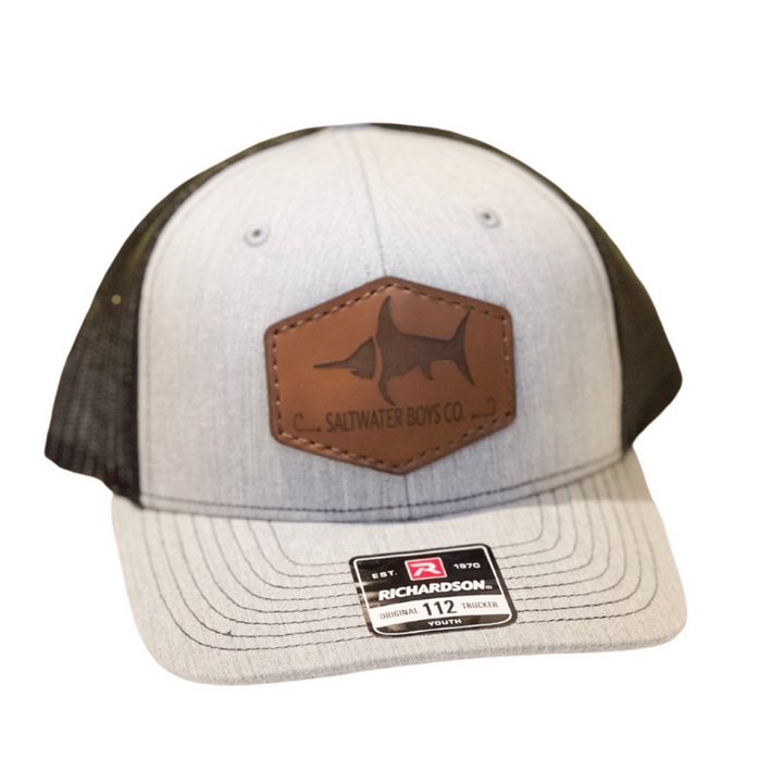 Saltwater Boys Leather Logo Hat Grey