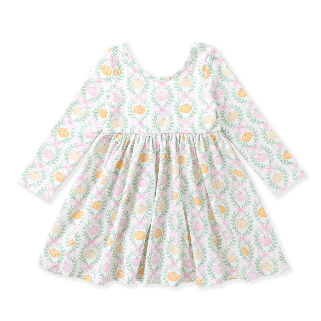 Pumpkin Bow Twirl Dress