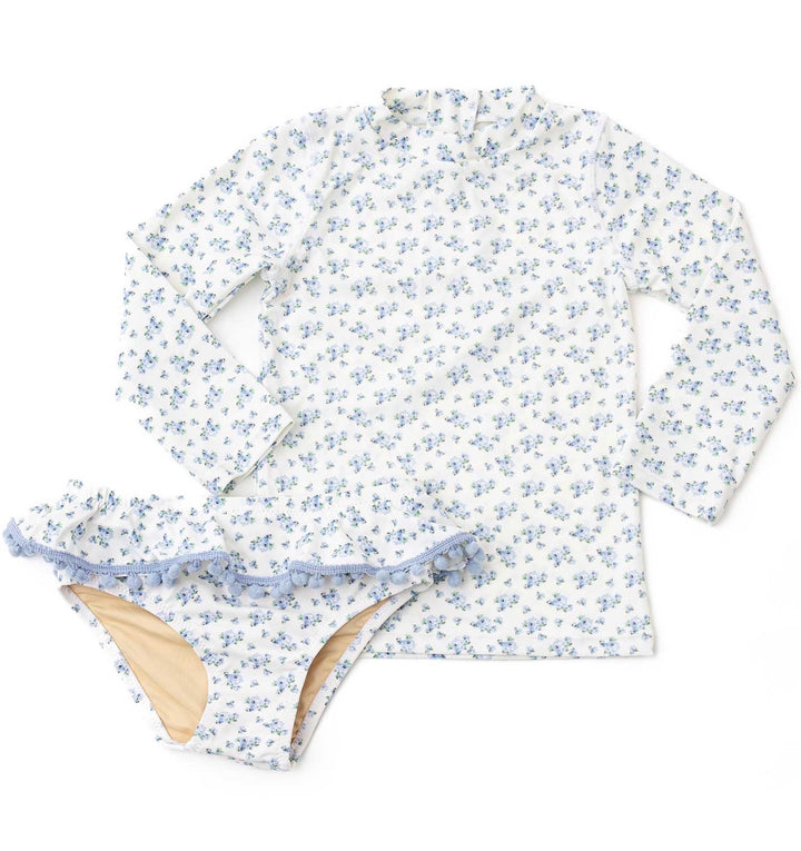 Cottage Floral Blue Two-Piece Rashguard