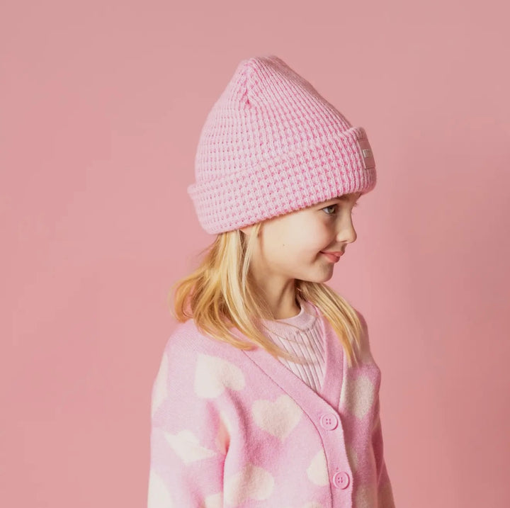 Pink Warmhug Waffle Beanie: Infant Small