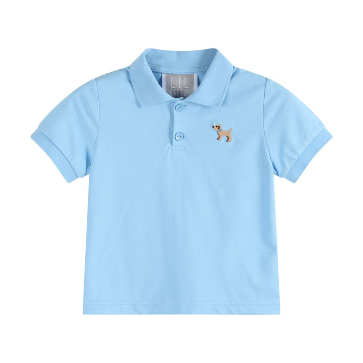 Boys Blue Puppy Golf Polo Shirt