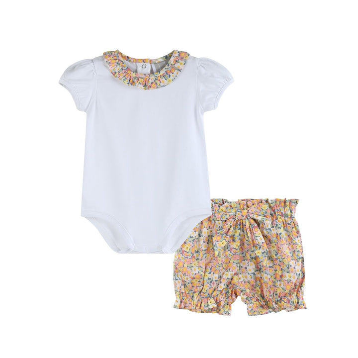 Peach Floral Print Bloomer and Shirt