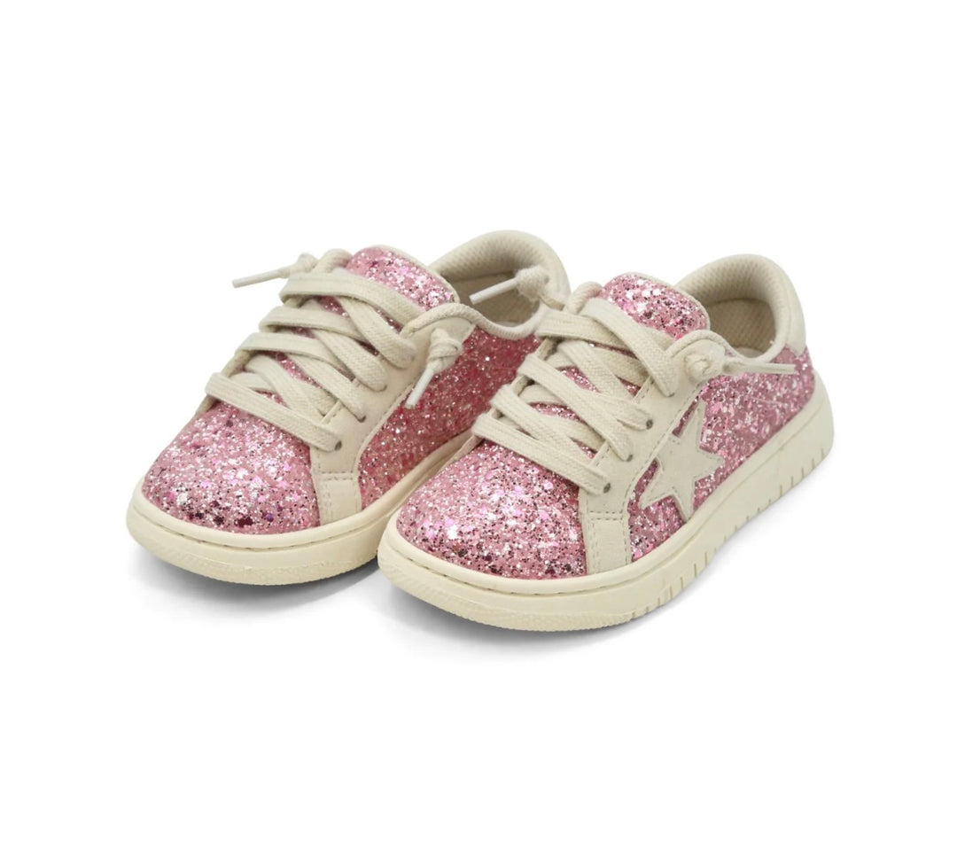 Kinley Glitter Star Sneaker | Pink
