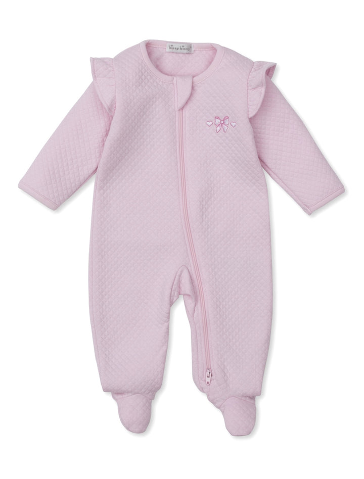Billowy Bows Jacquard Footie w/ Zip