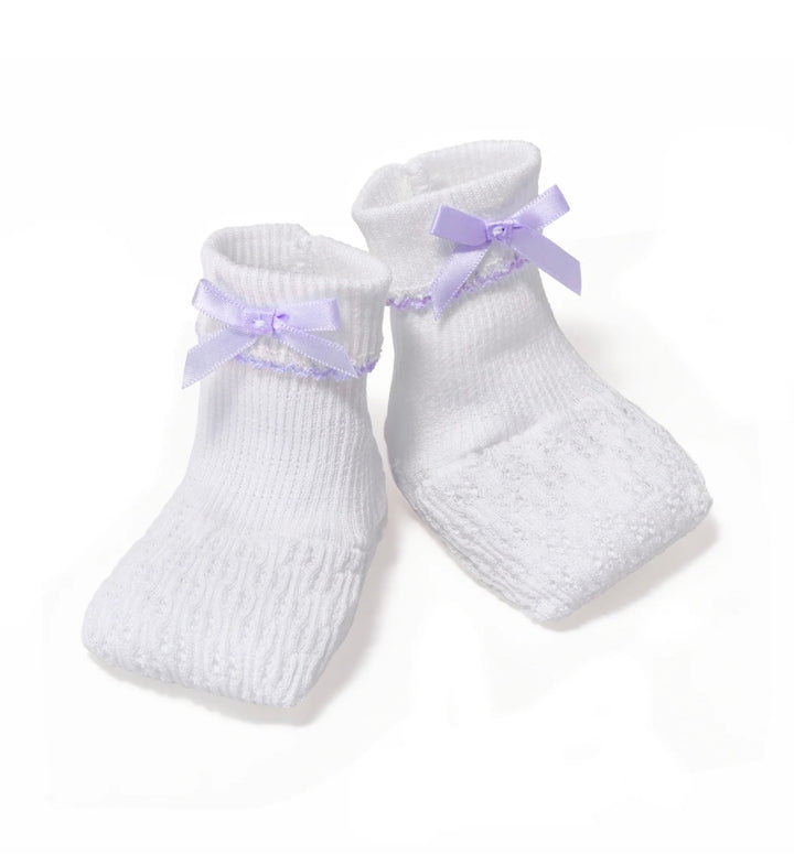 Booties w/ Bow | Red/Blue/Lavender/Pink