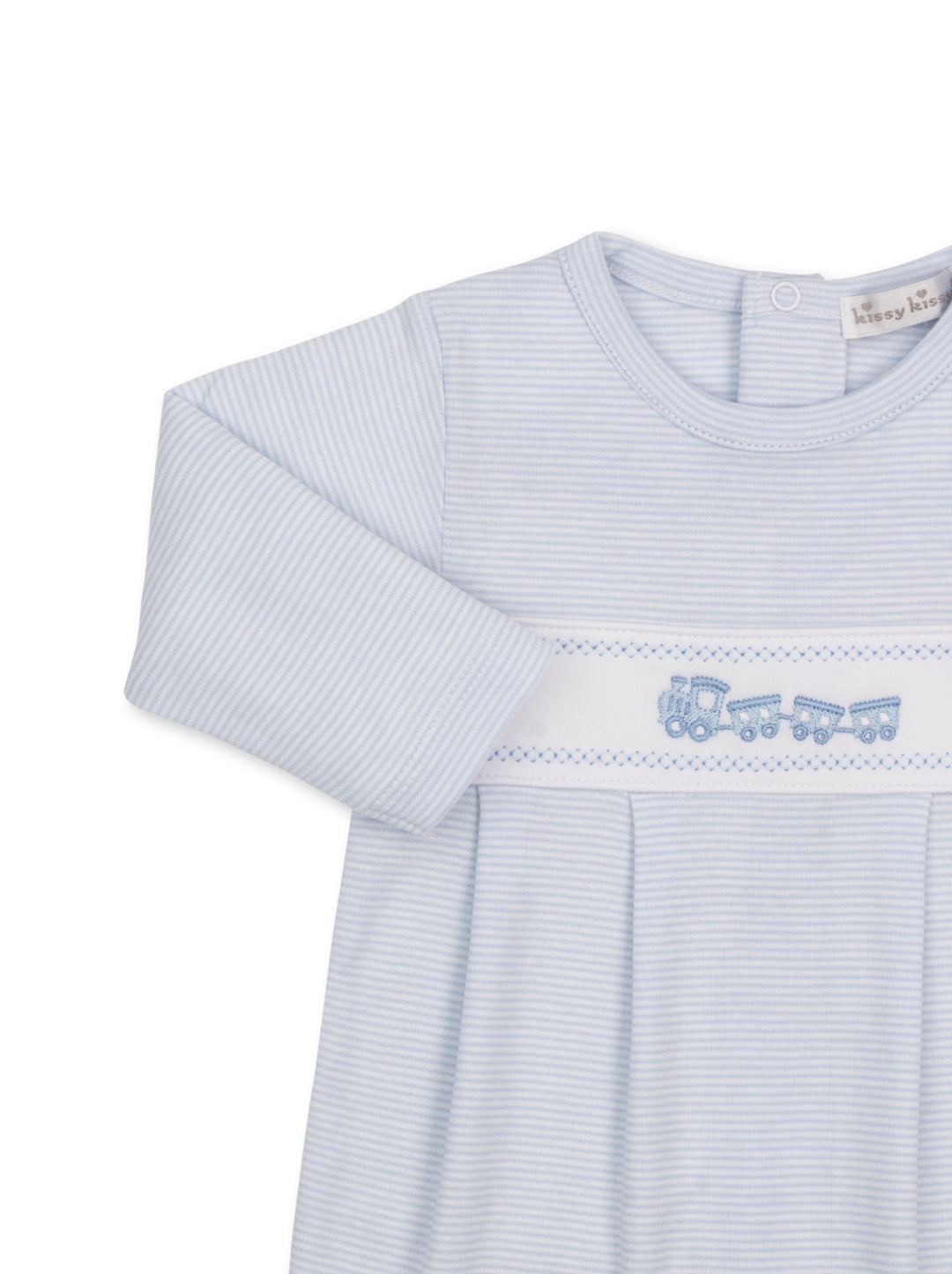 Boys Footie | Classic Treasures Light Blue Trains