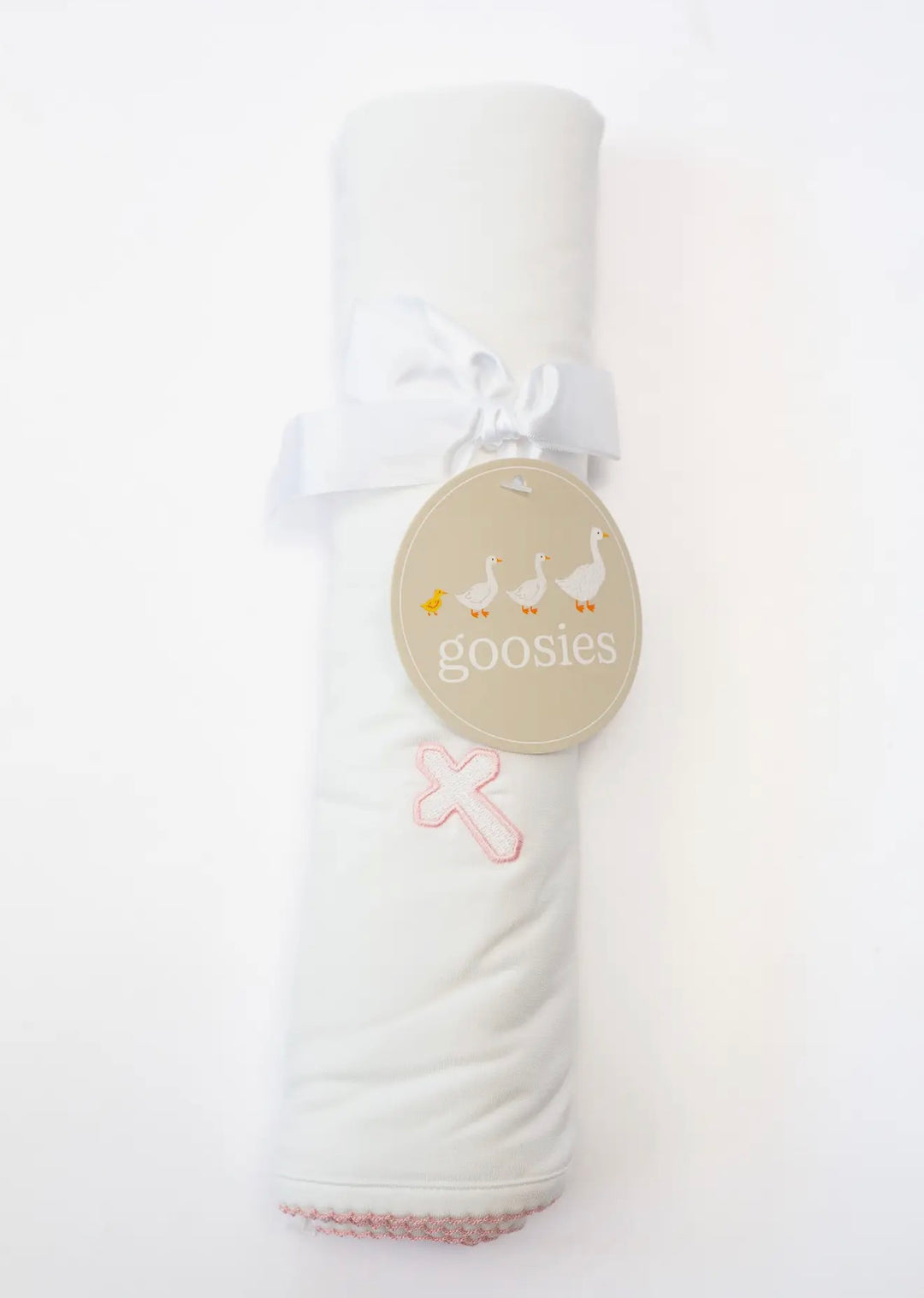Pink Cross Eastern/Baptism/Christian Embroidered Blanket