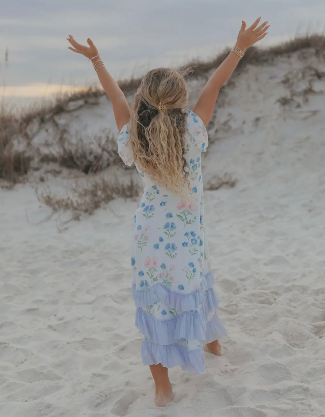 Bella Dainty Blue Floral Twirl Dress