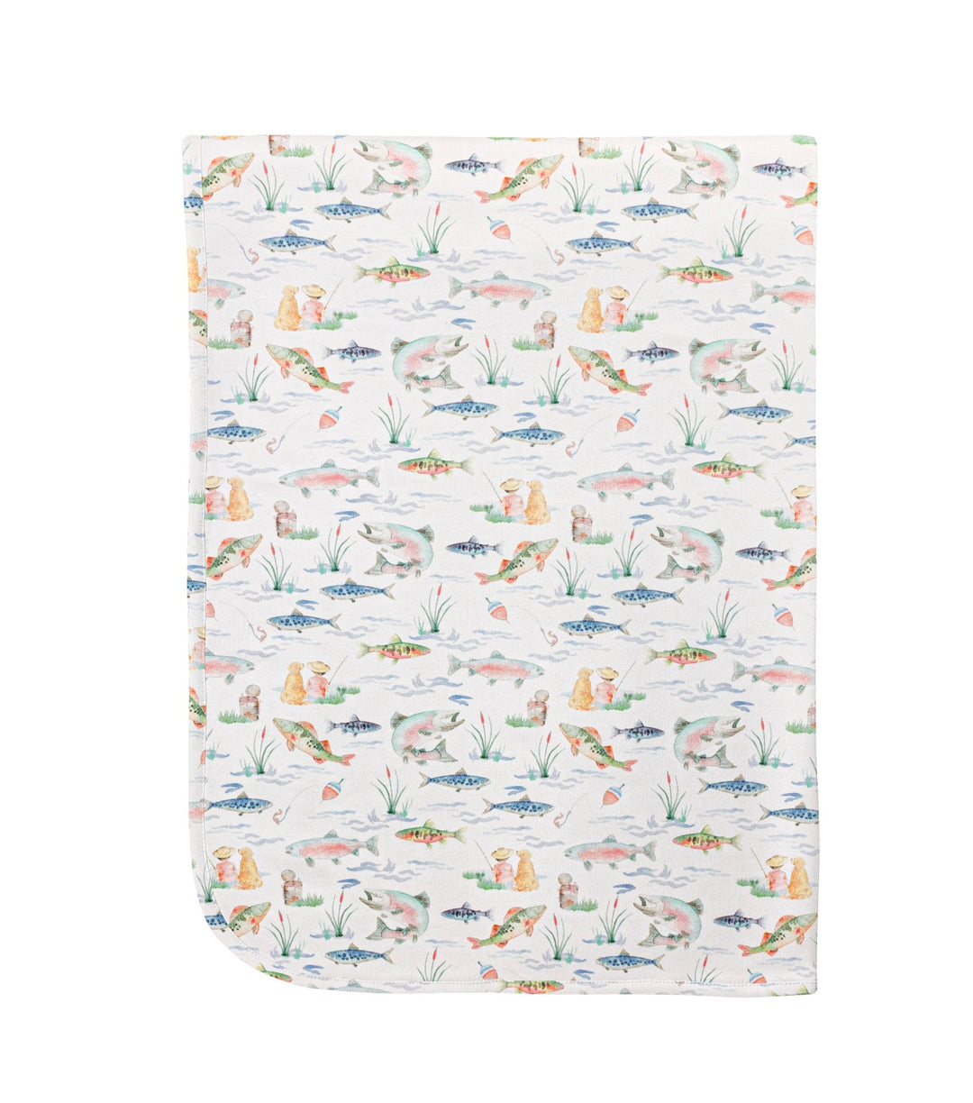 Gone Fishing Receiving Blanket 30X28.5 in.