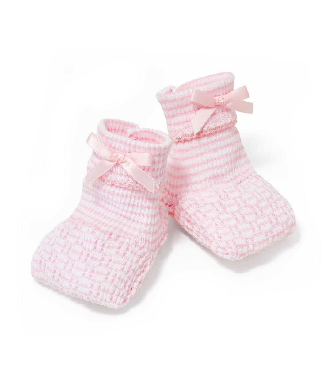 Baby Booties w/ Pinstripe | Pink