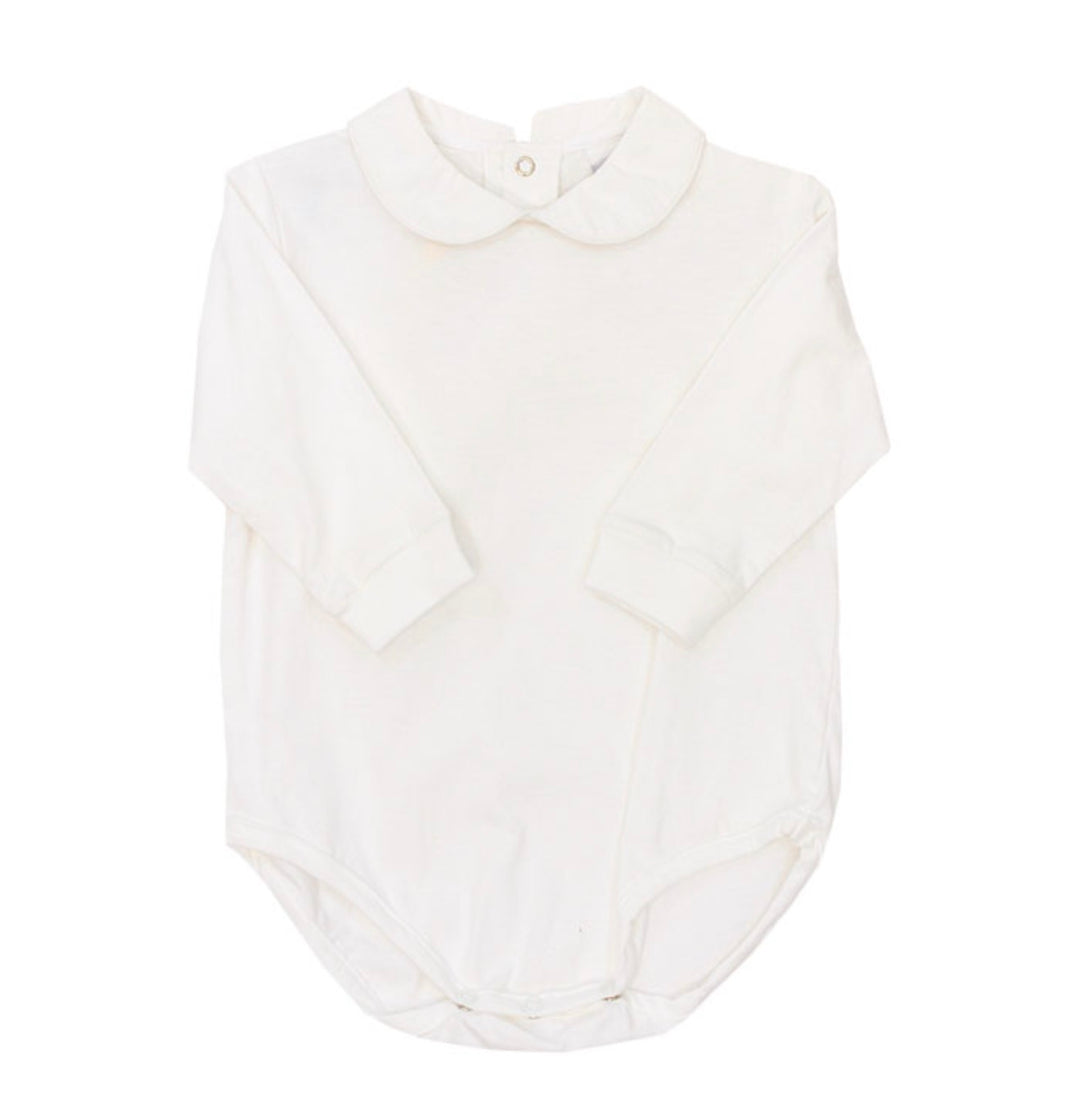 White Knit Boys L/S Onesie