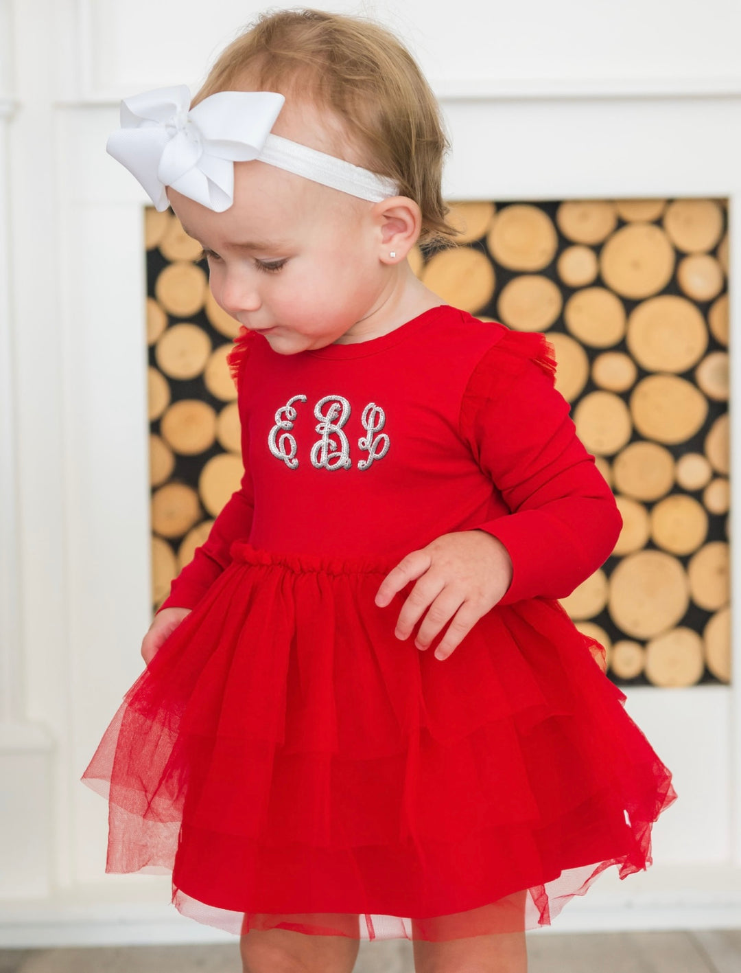 Baby Girls Red Flutter Tulle Twirl Romper