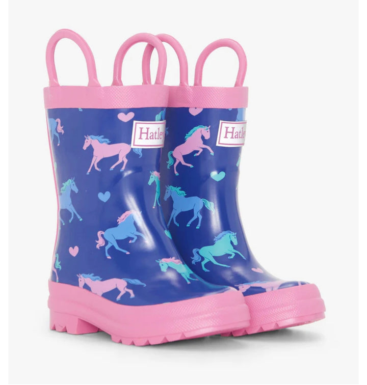 Hearts & Horses Rain Boots - Royal Blue