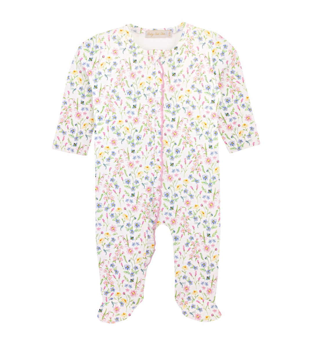 Spring Blush Zipper Footie w/ Ruffle
