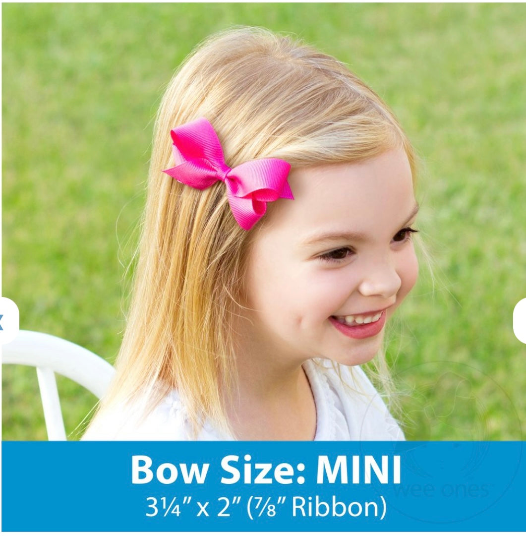 White Grosgrain Mini Hair Bow