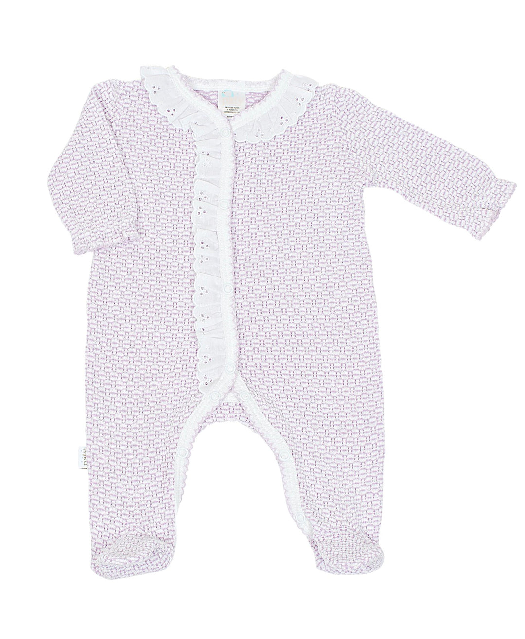 Girls Knit Footie w/ Eyelet Trim | Lavender