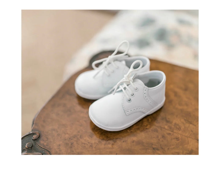 James Boy's White Leather Lace Up Shoe (Baby)