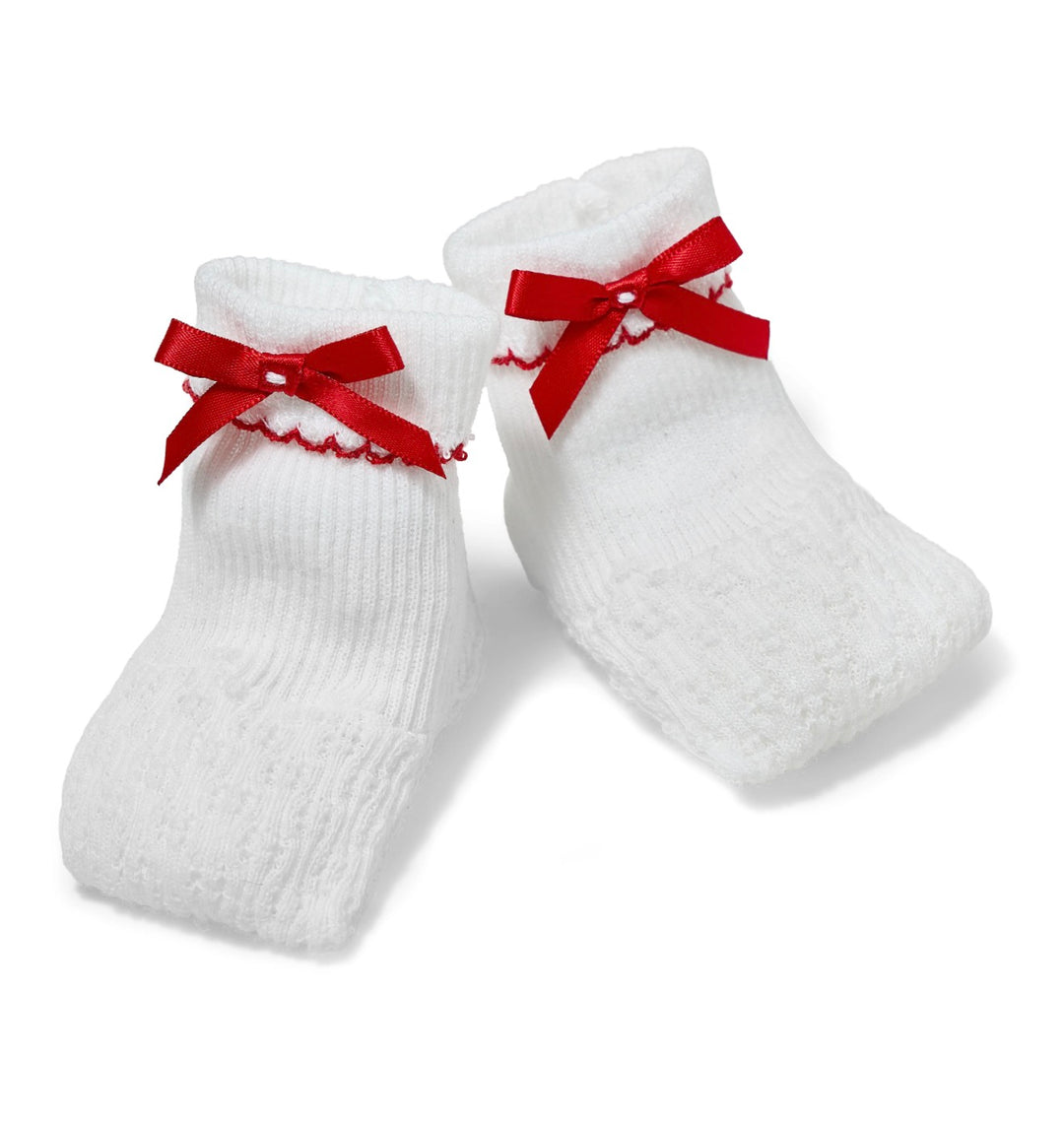 Booties w/ Bow | Red/Blue/Lavender/Pink