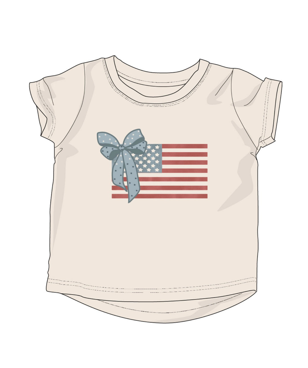 Girls Short Sleeve Tee | American Flag