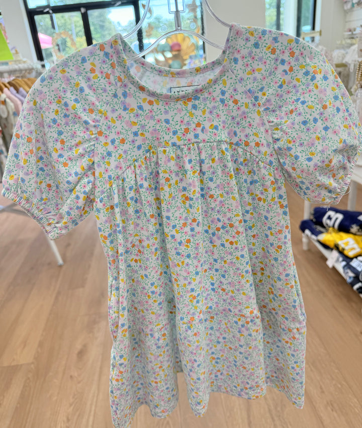 Andy & Evan Floral Puff Sleeve Dress: 2T