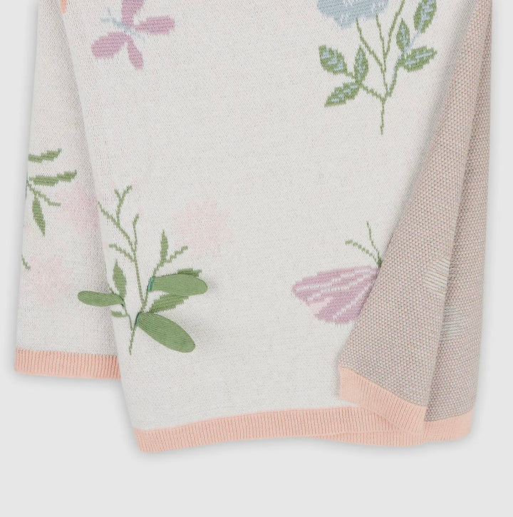 Butterfly 3D Organic Cotton Jacquard Sweater Knit Baby
Blankets Size: One Size