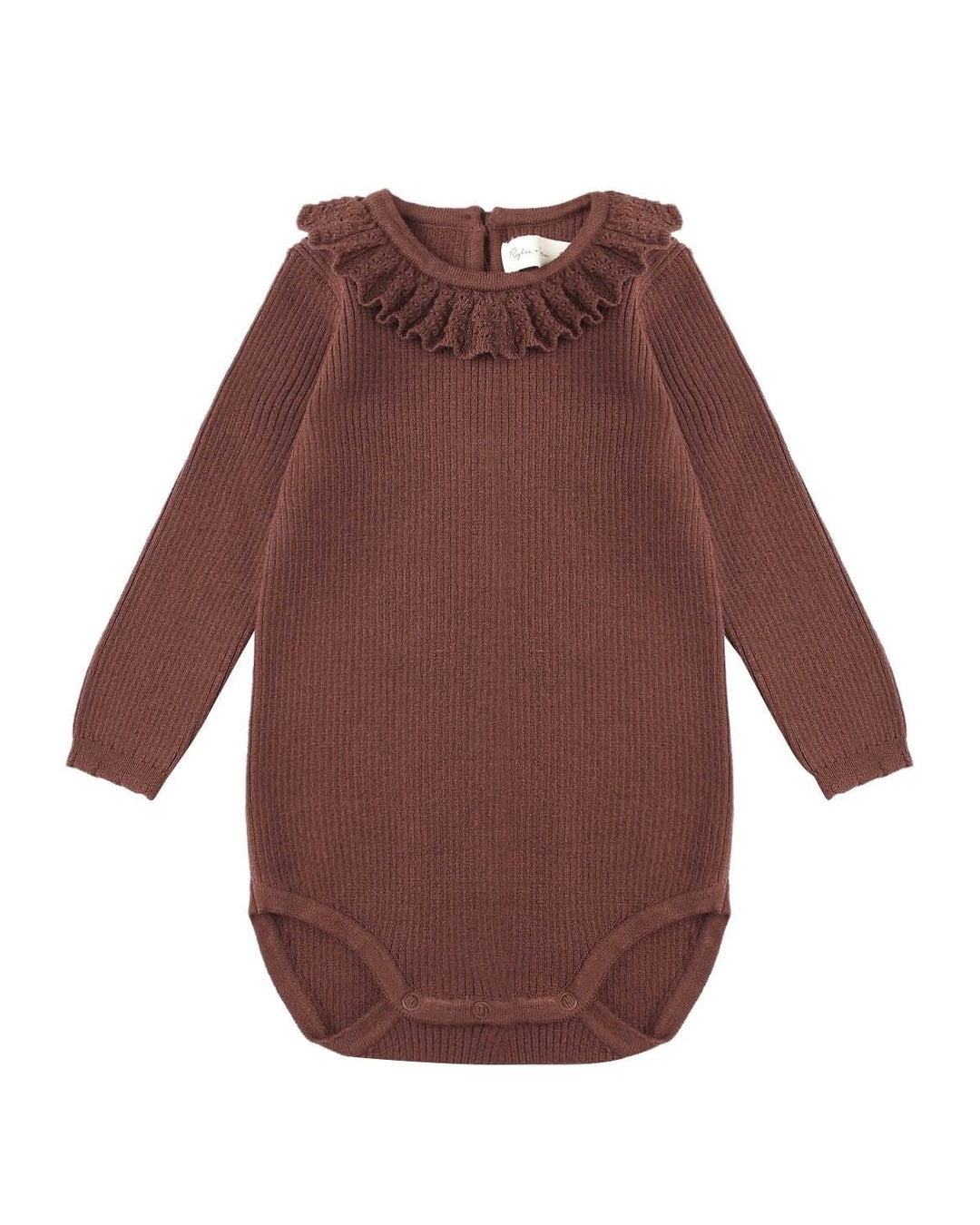 Ruffle Collar Bodysuit - Burgundy