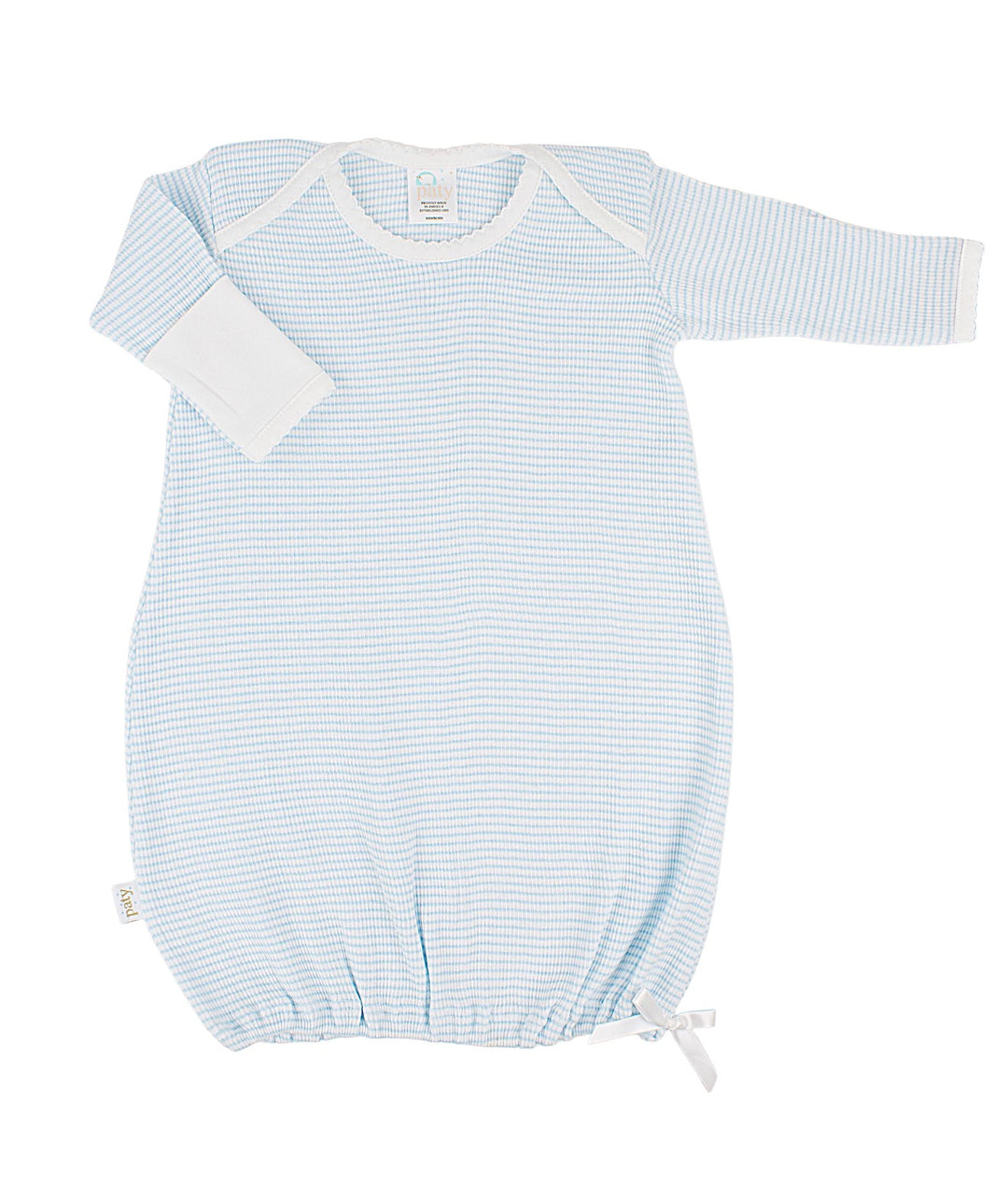 Rib Knit Gown | Blue/White