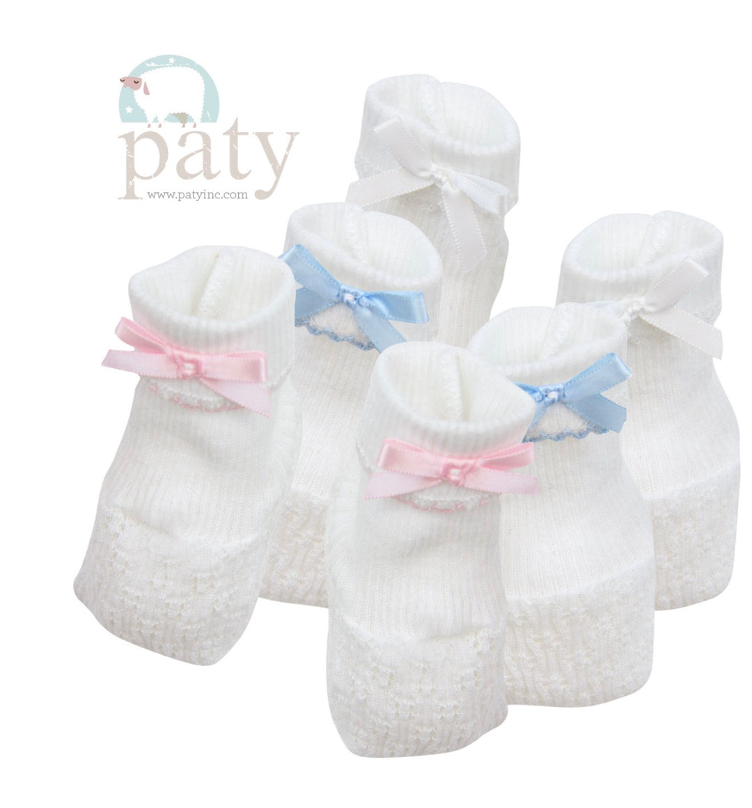 Booties w/ Bow | Red/Blue/Lavender/Pink