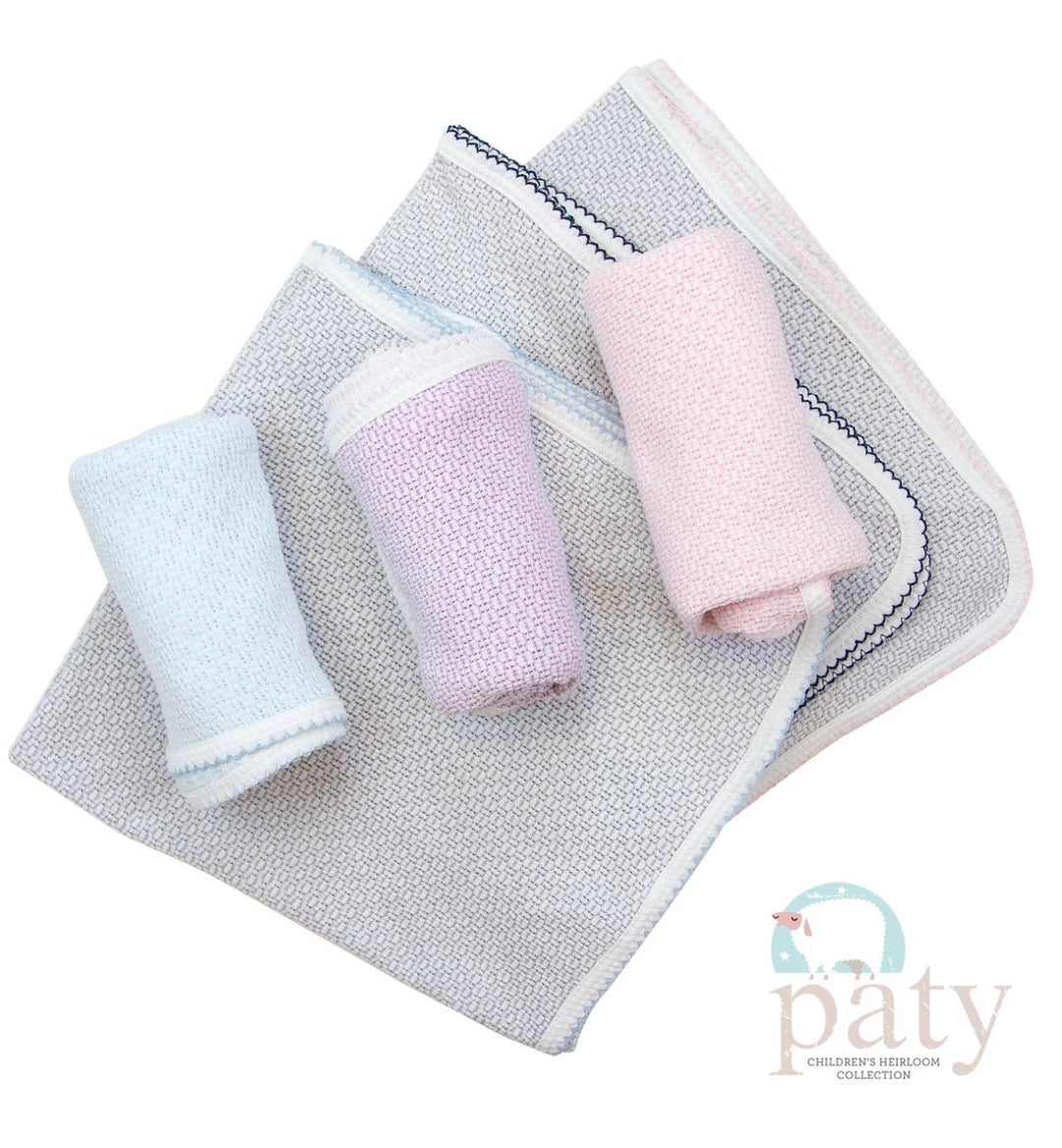Receiving Blanket w/ Bow | Grey/Blue